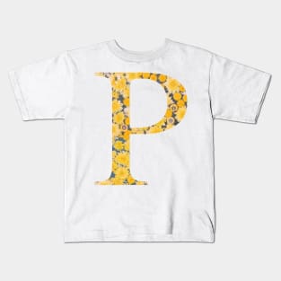 Rho Sorority Sunflower Sticker Kids T-Shirt